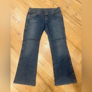 Lucky Brand Wonder Button Fly Blue Flare Wide Leg Jeans